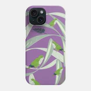 Parrots in purple Phone Case