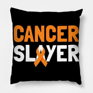 Leukemia Cancer Slayer T Shirt Brave Cancer Survivor Gift Pillow