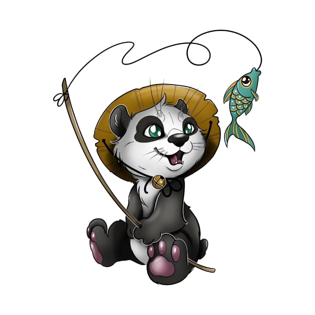 panda fishing by sample the dragon