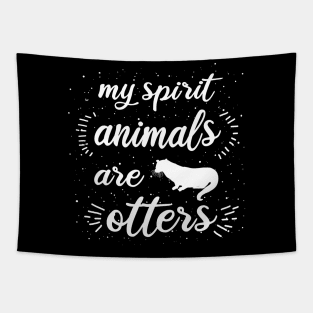 Women otters saying girls pun art Tapestry