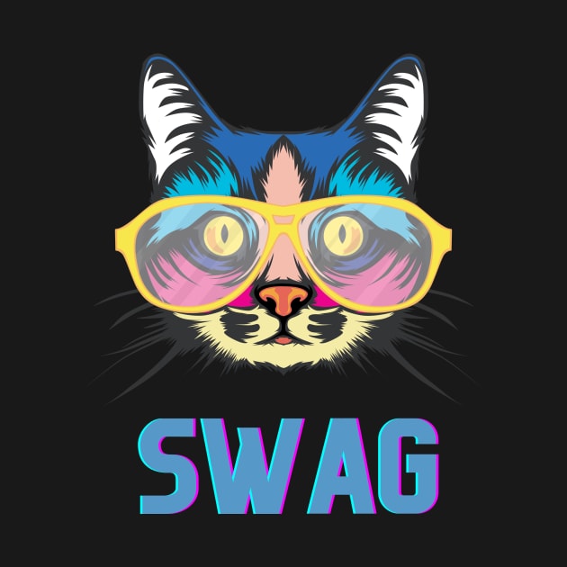 Cat wearing glass swag by Purrfect Shop