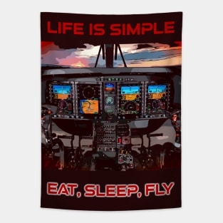 Aviation cockpit Tapestry