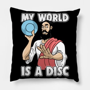 Jesus Christ Disc Golf My World Is A Disc Pillow