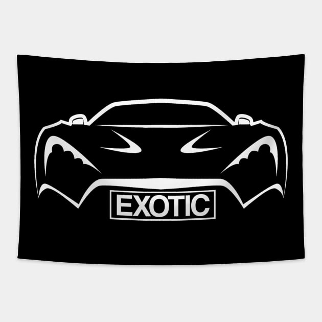 Exotic Super Car Minimilist Tapestry by FungibleDesign