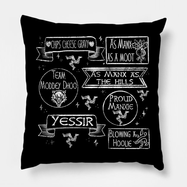 Manx blackboard Pillow by Manxcraft