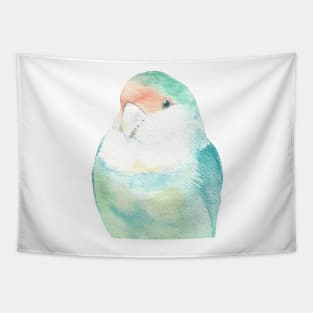 Lovebird watercolor portrait 2 Tapestry