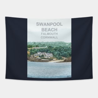 Swanpool Beach Falmouth Cornwall. Cornish gift. Travel poster Tapestry