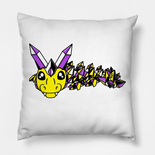 Nonbinary Pride Fidget Crystal Dragon Pillow by SentABearToSpace 