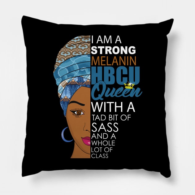 Melanin HBCU Black Queen Pillow by blackartmattersshop