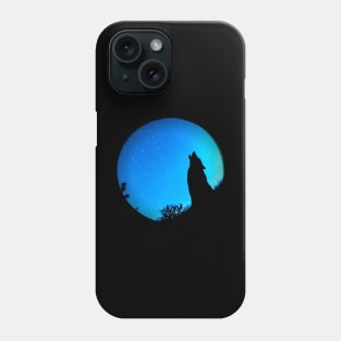 The wolf howling at the moon Phone Case