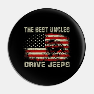 The Best Uncles Drive Jeeps American Flag Jeep Pin