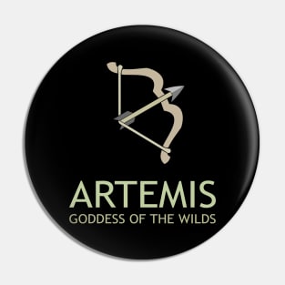 Artemis Greek Goddess of the Wilds Bow of Artemis Symbol Pin