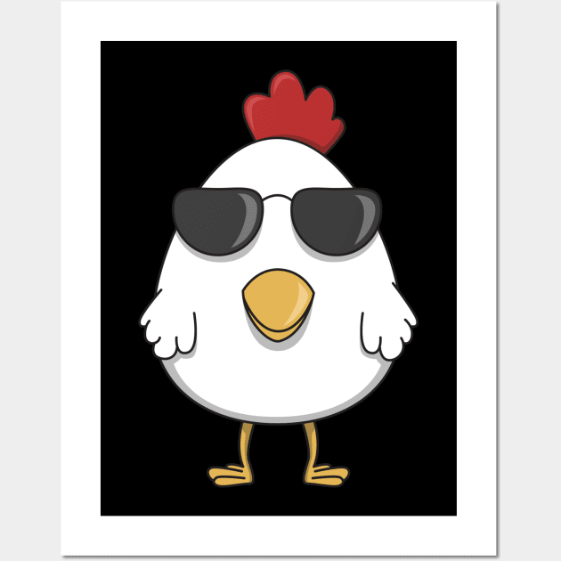 Funky chicken with glasses on a mug