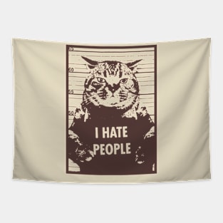 Cat hate people art Tapestry