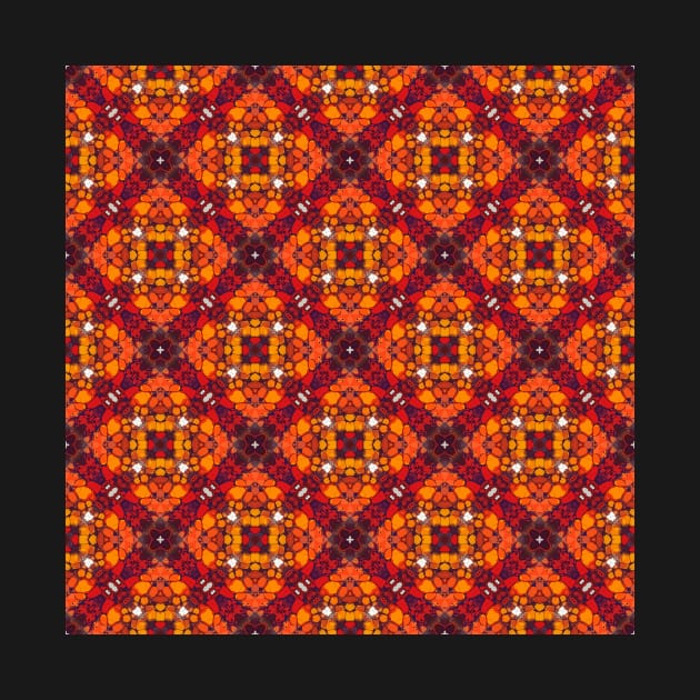 Clover Shaped Red and Orange Colored Pattern  - WelshDesignsTP005 by WelshDesigns