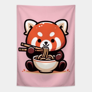 Noodle Nirvana: Red Panda's Gourmet Delight Tapestry