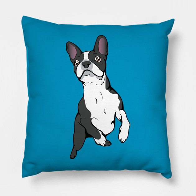 Boston Terrier Time! Pillow by SurefootDesigns