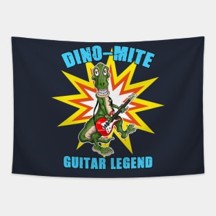 Dino Mite Guitar Legend Funny Dino T Rex Dinosaur Tapestry