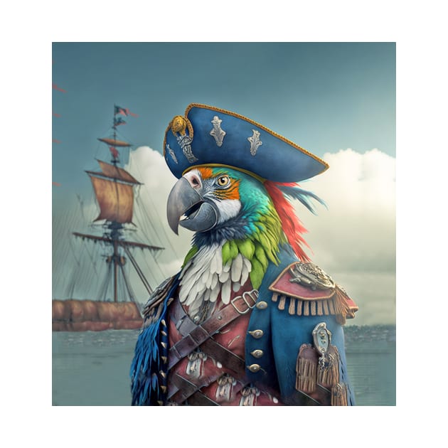 Macaw Parrot Pirate Captain by candiscamera