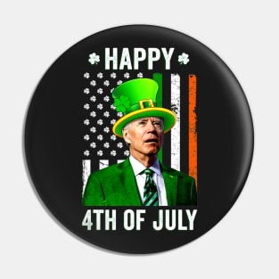 Happy 4th Of July Confused Funny Joe Biden St Patricks Day Pin