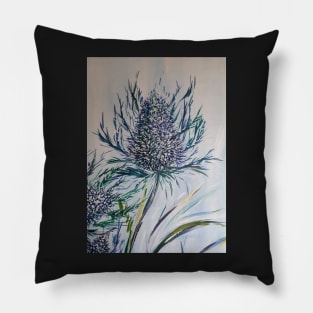 Blue thistle Pillow