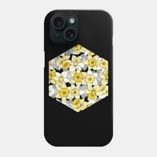 Daffodil Daze - yellow & grey daffodil illustration pattern Phone Case