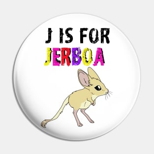 J is for Jerboa - Rainbow cute fluffy animal Pin