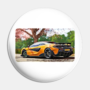 McLaren 720s Cartoon Drawing Action Print Pin