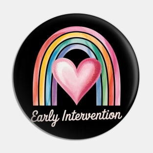 Rainbow Early Intervention Heart Teacher Interventionist Pin