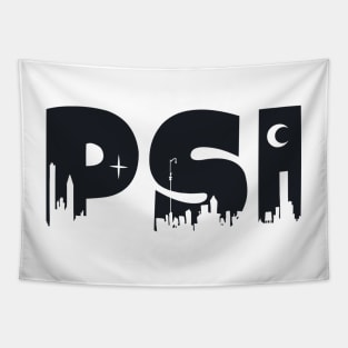 Psi Cityscape Letters Tapestry