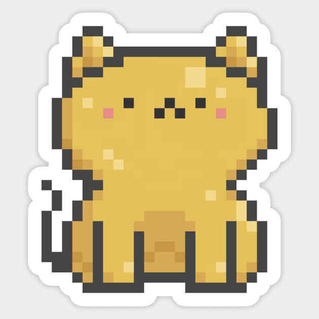 cat - pixel art Sticker for Sale by MoDsama  Pixel art, Pixel art  templates, Easy pixel art