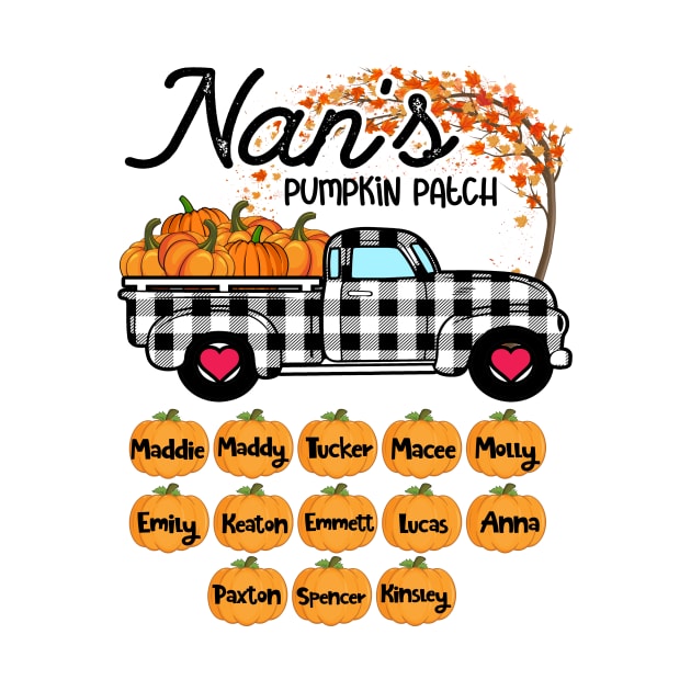 Nan's Pumpkin Patch Truck Art, Happy Halloween Shirt, Fall Shirt, Grandma Birthday Gift, Personalized by Merricksukie3167