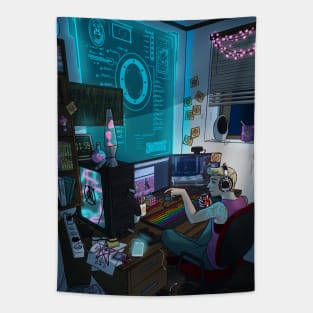 Modern Male Witch Home Office Tapestry