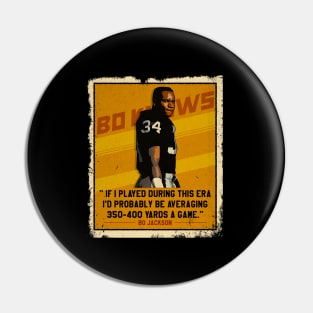 Bo Jackson Bo Knows Signature Vintage Legend Baseball Football Bootleg Rap Graphic Style Pin