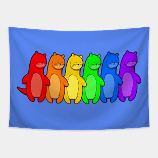 Gay Otter Rainbow Pride Tapestry
