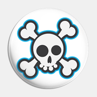 Skull and Crossbones Circle Style Pin