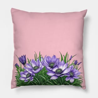 Anemone Flowers Pillow