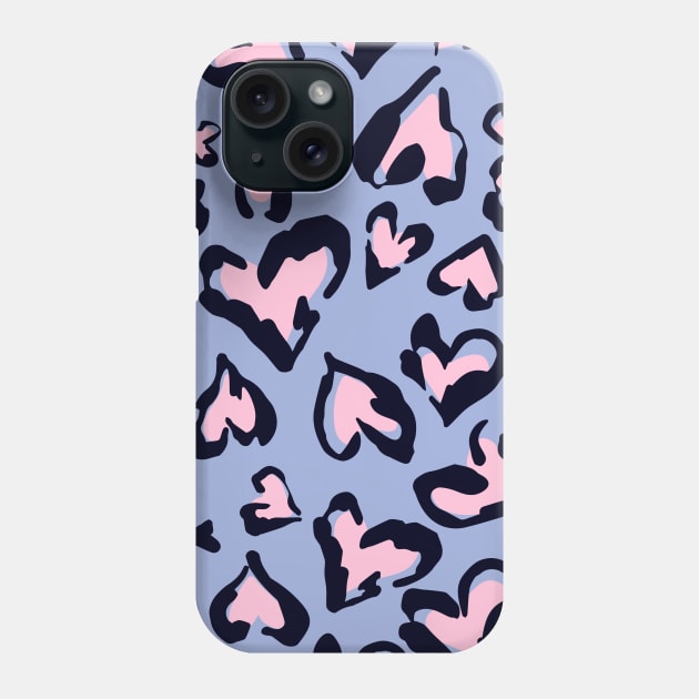 Cute Leopard Heart Pattern Print Phone Case by Made In Kush