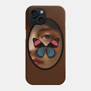 Vintage Lady Face with Butterfly Phone Case