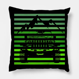 4x4 car retro shirt green color Pillow