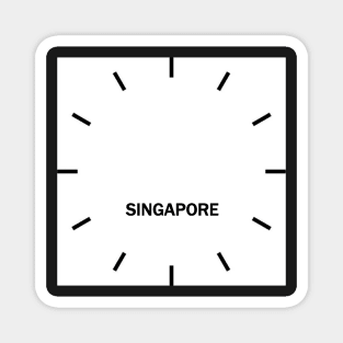 Singapore Time Zone Wall Clock Magnet