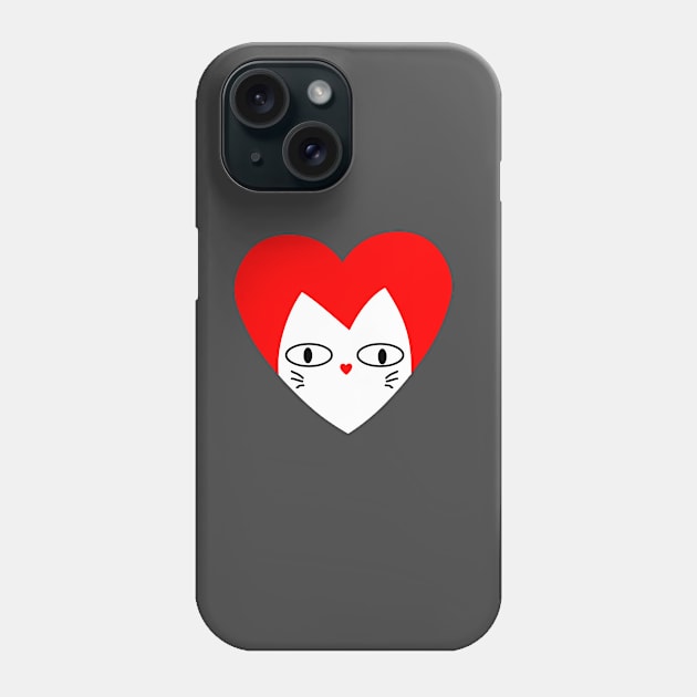 LOVE WHITE CAT Phone Case by MoreThanThat