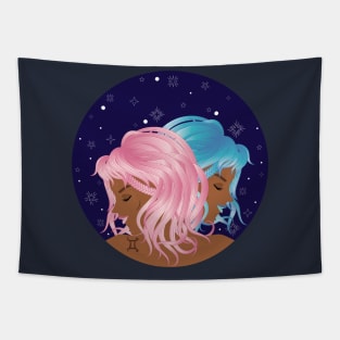 Twin girls as Gemini zodiac sign Tapestry