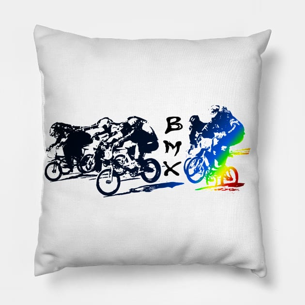 bmx Pillow by rickylabellevie