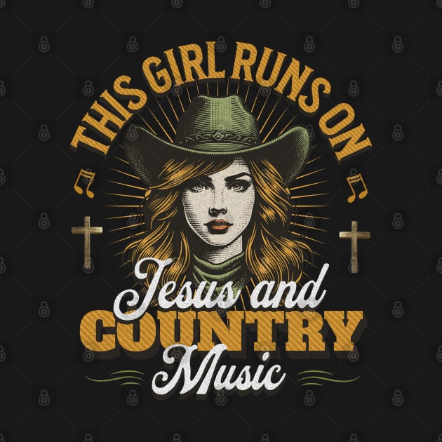 This Girl Runs on Jesus & Country Music Tee | Christian Faith & Country Music Lover by JJDezigns