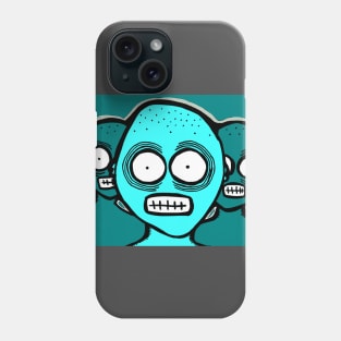 Three Chilling Grins Ice Blue Phone Case