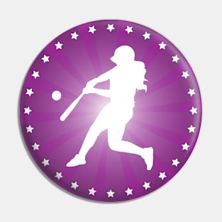 Softball Batter In Purple Pin