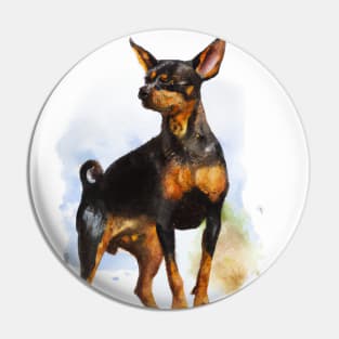 Miniature Pinscher Watercolor - Dog Lovers Pin