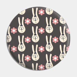 A nice pattern with cute bunny and pink flowers Pin