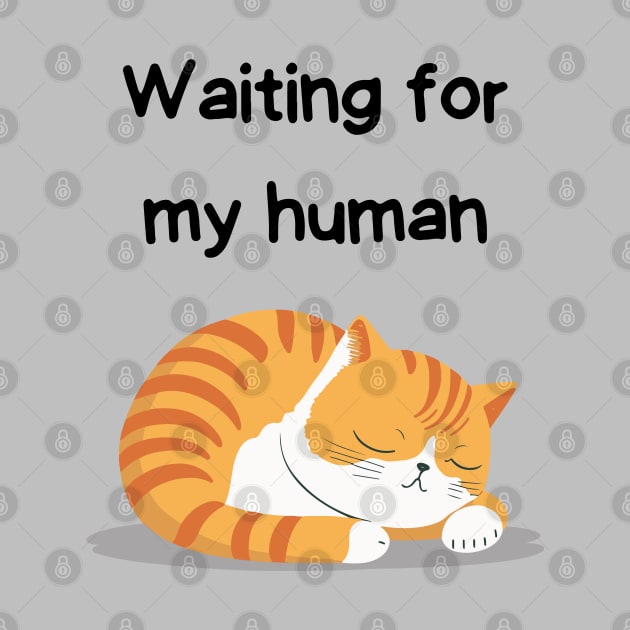 Sleeping Affirmation Cat Waiting for my human | Cat Lover Gift | Law of Attraction | Positive Affirmation | Self Love by JGodvliet